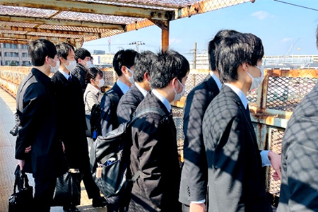 鉄道学科1年生 実地研修